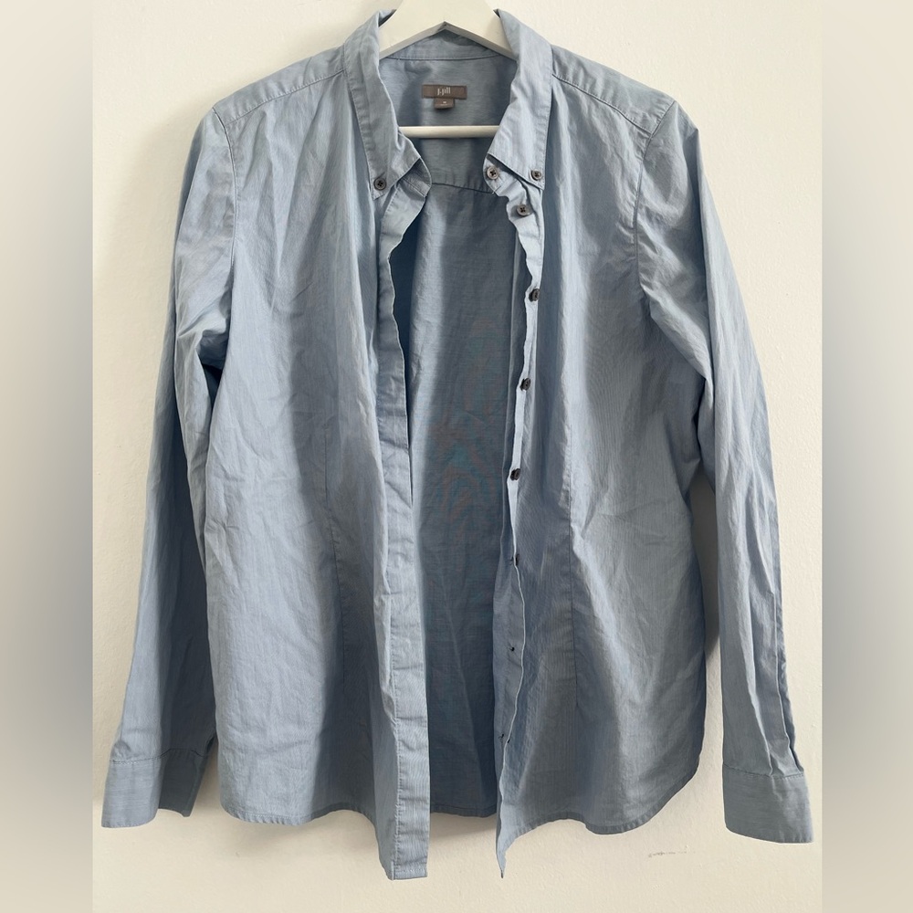 J. Jill Womens Sz Medium Light Blue Casual Classic Button Down Shirt Top career